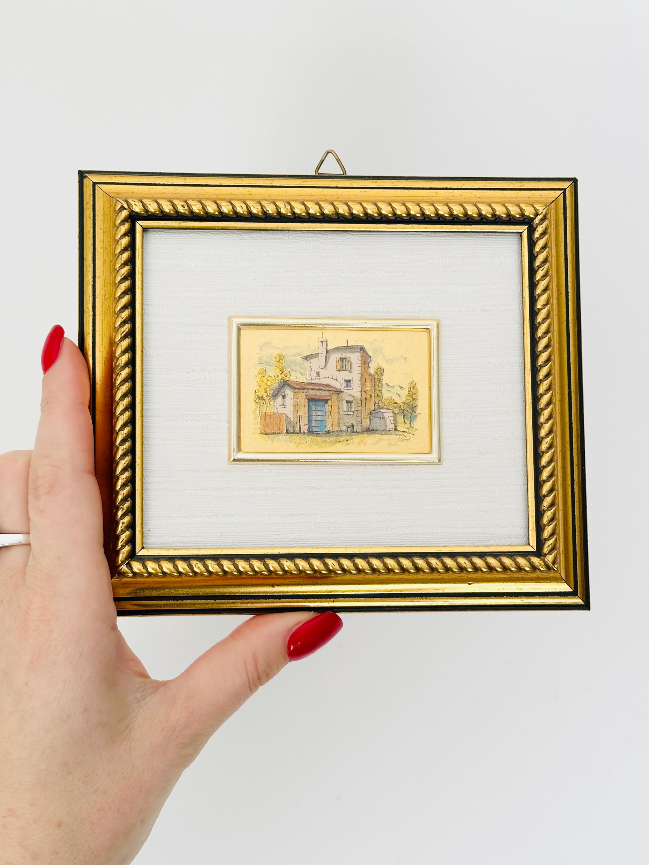1366 クロモリトグラフィー 23KTG 金箔画 イタリア製 3点セット
