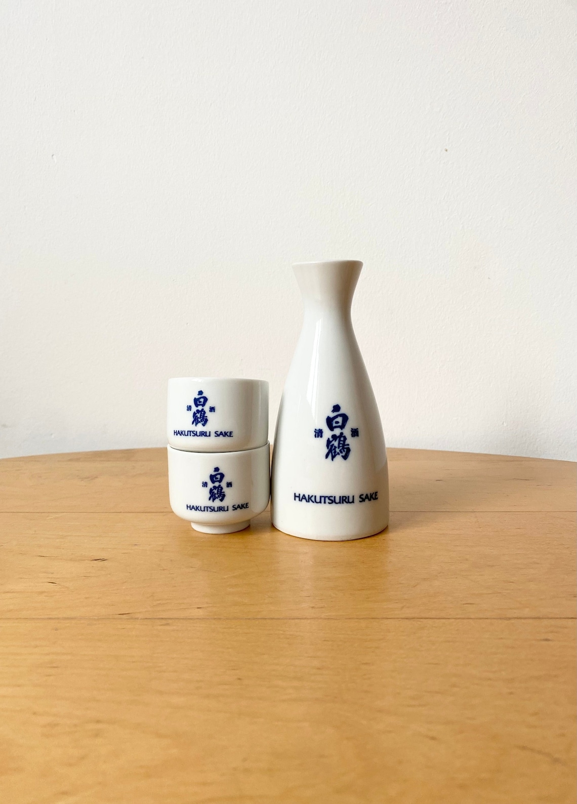 Japanese Hakutsuru Sake Set Sake Bottle & 2 Cups Japanese Etsy