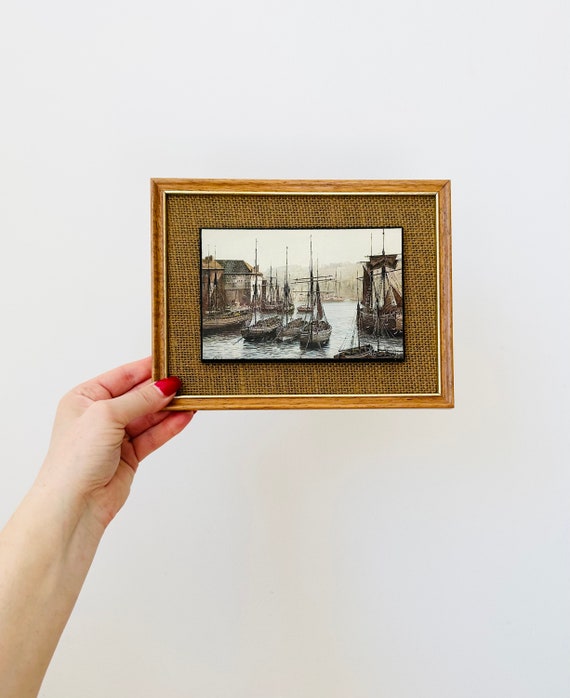 Whitby Framed Print Kevin Platt Print Framed Block Print on Hessian Nautical Print Marine Print Coastal Home Wall Hanging Etsy Canada