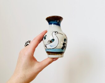 トナラ ケン エドワーズ 鳥型花瓶、メキシコ陶器花瓶、手描き花瓶
