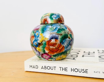 Pote de gengibre chinês, pote de porcelana pintado à mão