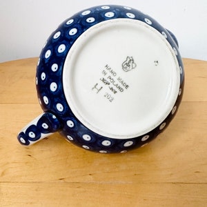 Boleslawiec Pottery Teapot, Hand Painted Teapot, Floral Design, Polish Pottery image 8