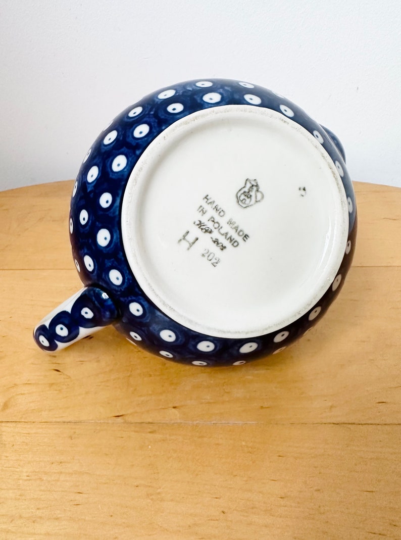Boleslawiec Pottery Teapot, Hand Painted Teapot, Floral Design, Polish Pottery image 8