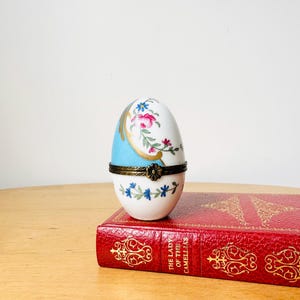 Hand-painted Porcelain Egg Trinket Box, Gift for Her