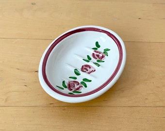 Vintage Soap Dish, Porcelain Soap Dish, Floral Soap Dish