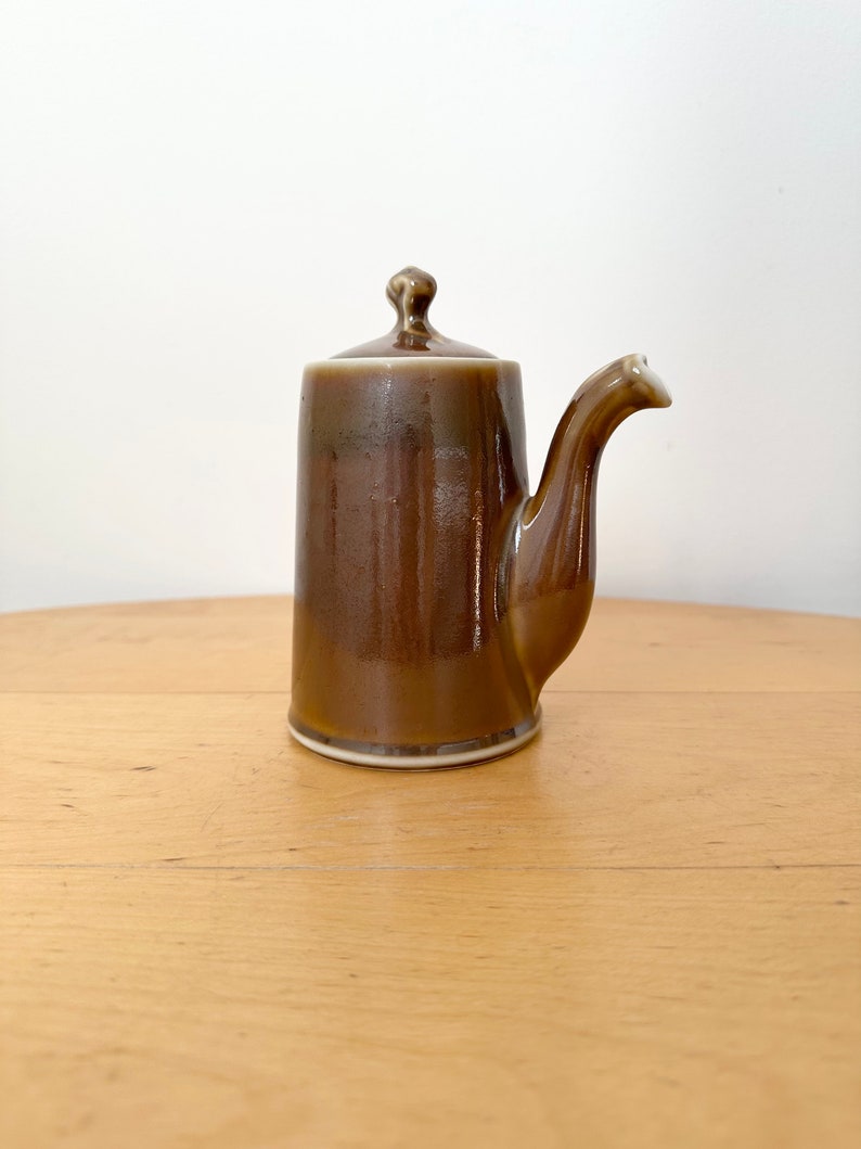 Pilivite Brown Luster Porcelain Coffee Pot, Pillivuy Coffee Jug, Brown Pot, French Coffee Pot image 9