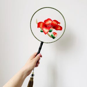 Suzhou Double-sided Fan, Handmade Chinese Embroidery, Round Court Silk Fan