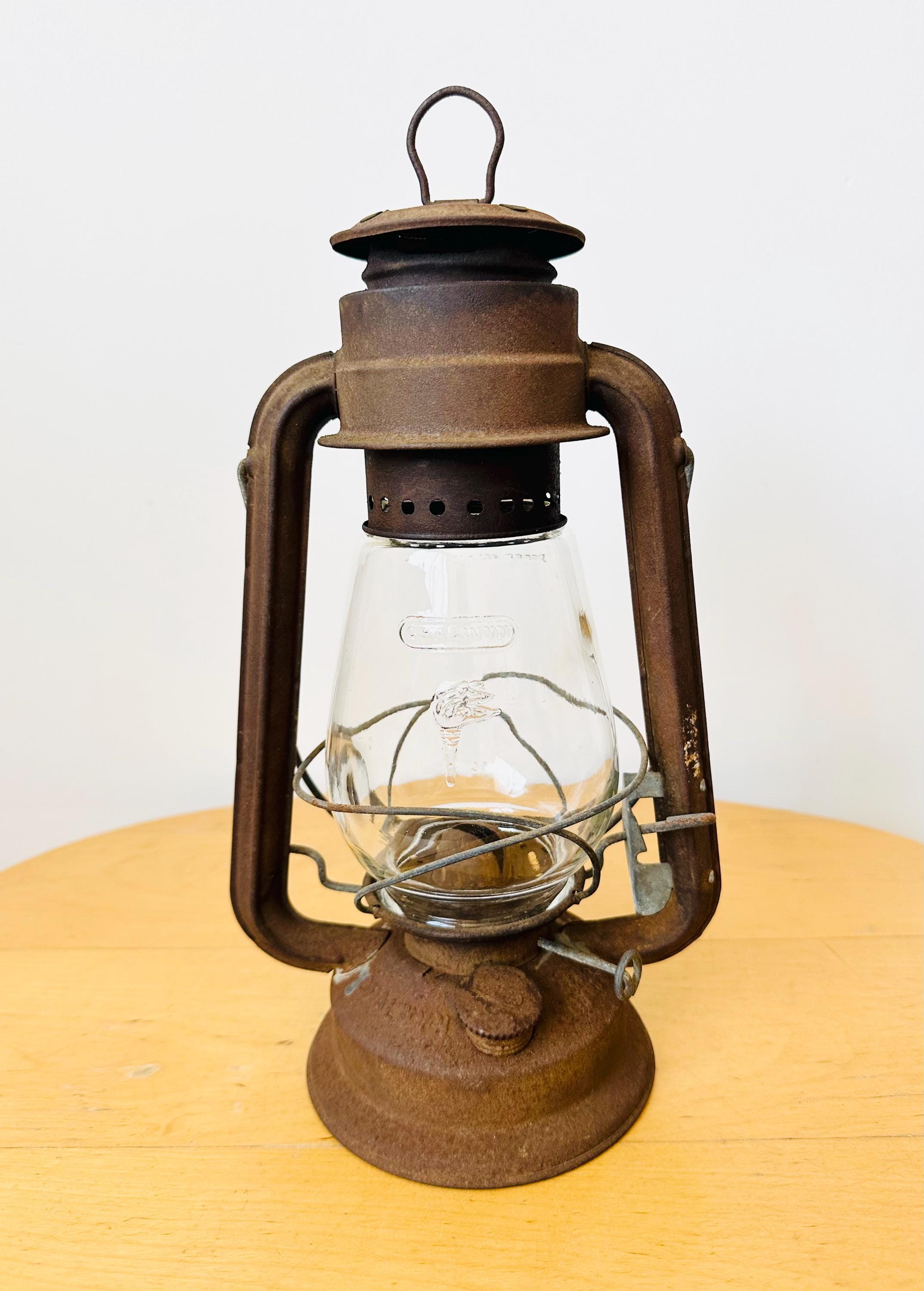 Vintage Hurricane Lamp, Chalwyn Far East Rustic Storm Lamp