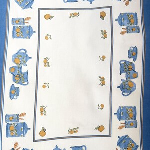 Vintage Kitchen Towel, Tea Cup Motif, Cotton Tea Towel