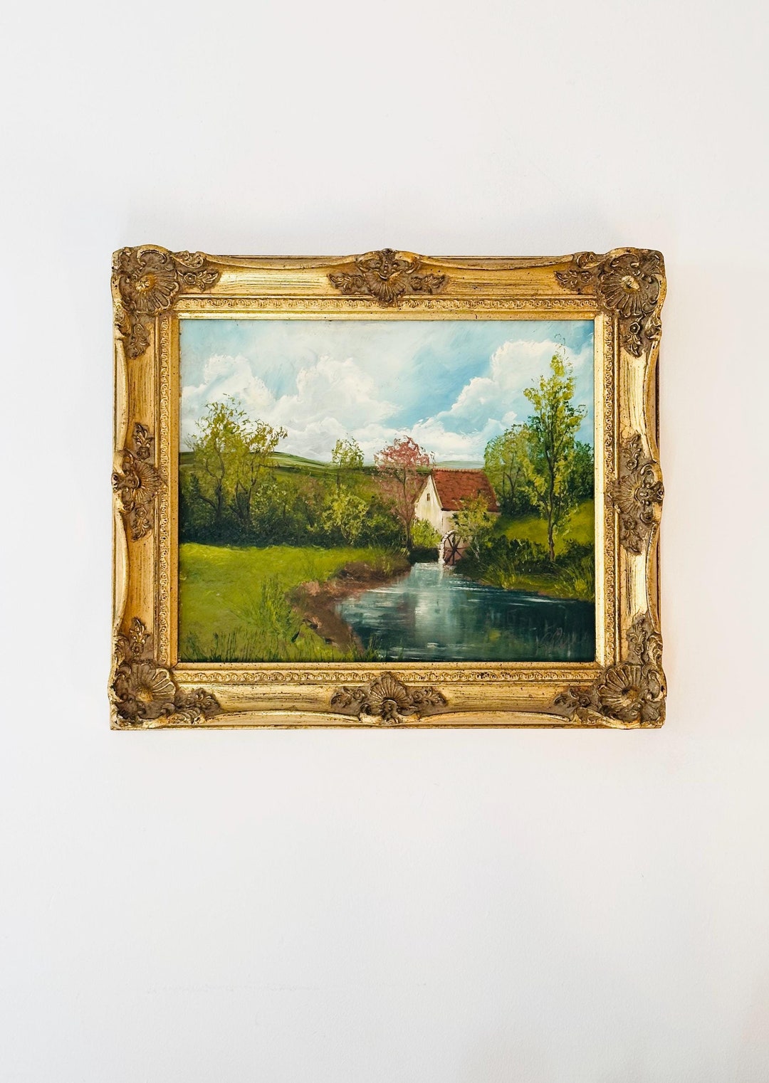 Antique Oil Painting, Landscape, Original Signed Art, Framed Oil