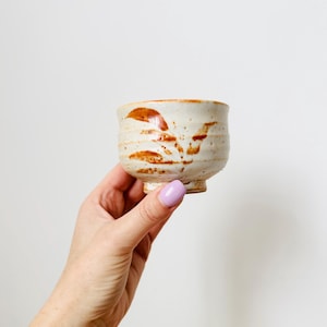 Handmade Pottery Japanese Teacup, Chawan, Matcha Cup, Green Teacup, Handless Teacup