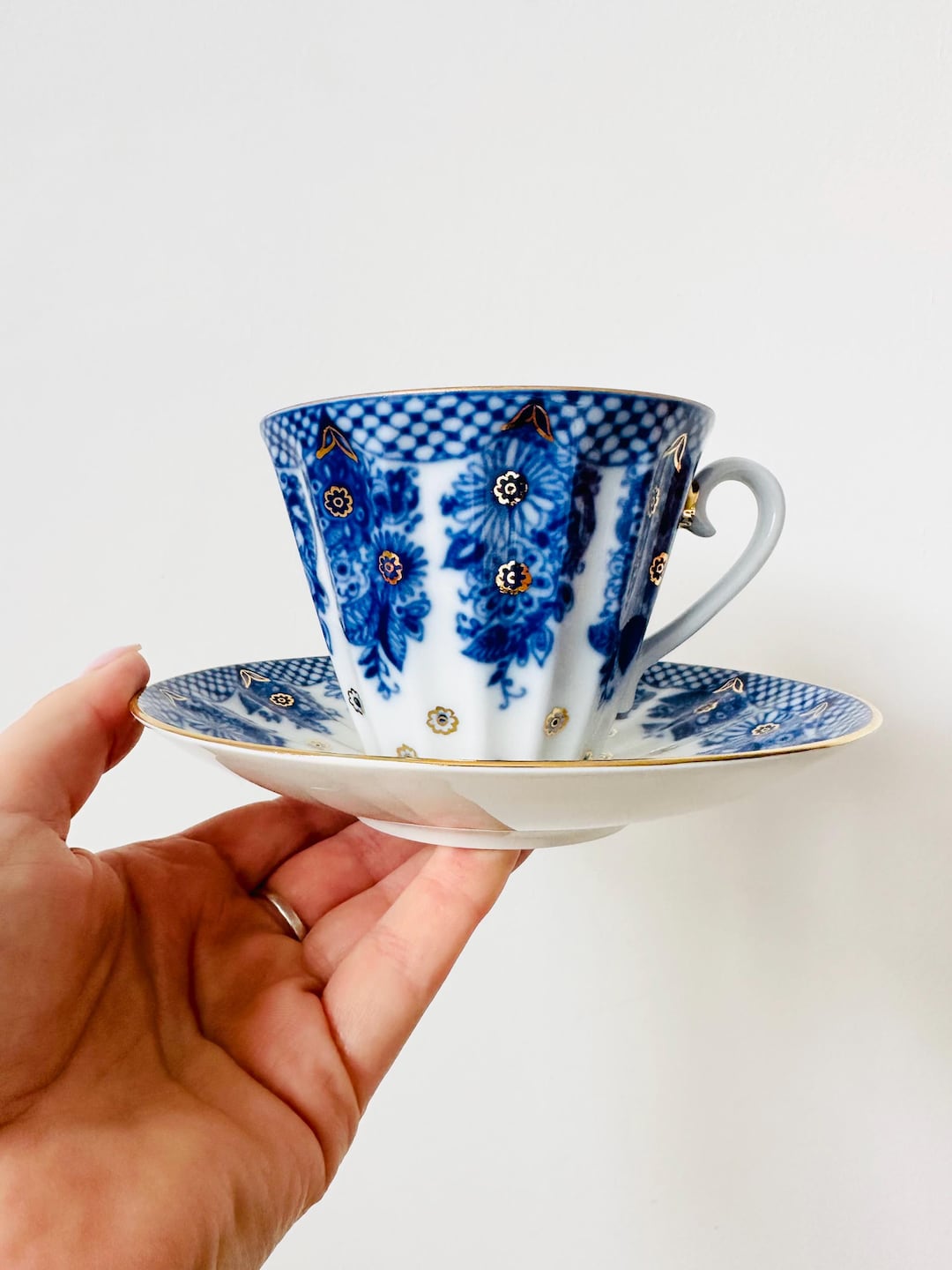Rare Vintage Imperial Porcelain Bridesmaid Basket Tea Cup and