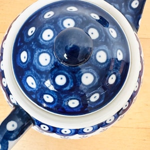 Boleslawiec Pottery Teapot, Hand Painted Teapot, Floral Design, Polish Pottery image 6