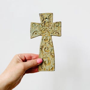 Handmade Pottery Christ Crucifix, Ceramic Wall Cross, Religious Gift, Small Cross