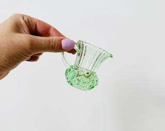 Bagley Celtic Cream Jug, Thistle Design, Depression Glass Jug, Little Jug