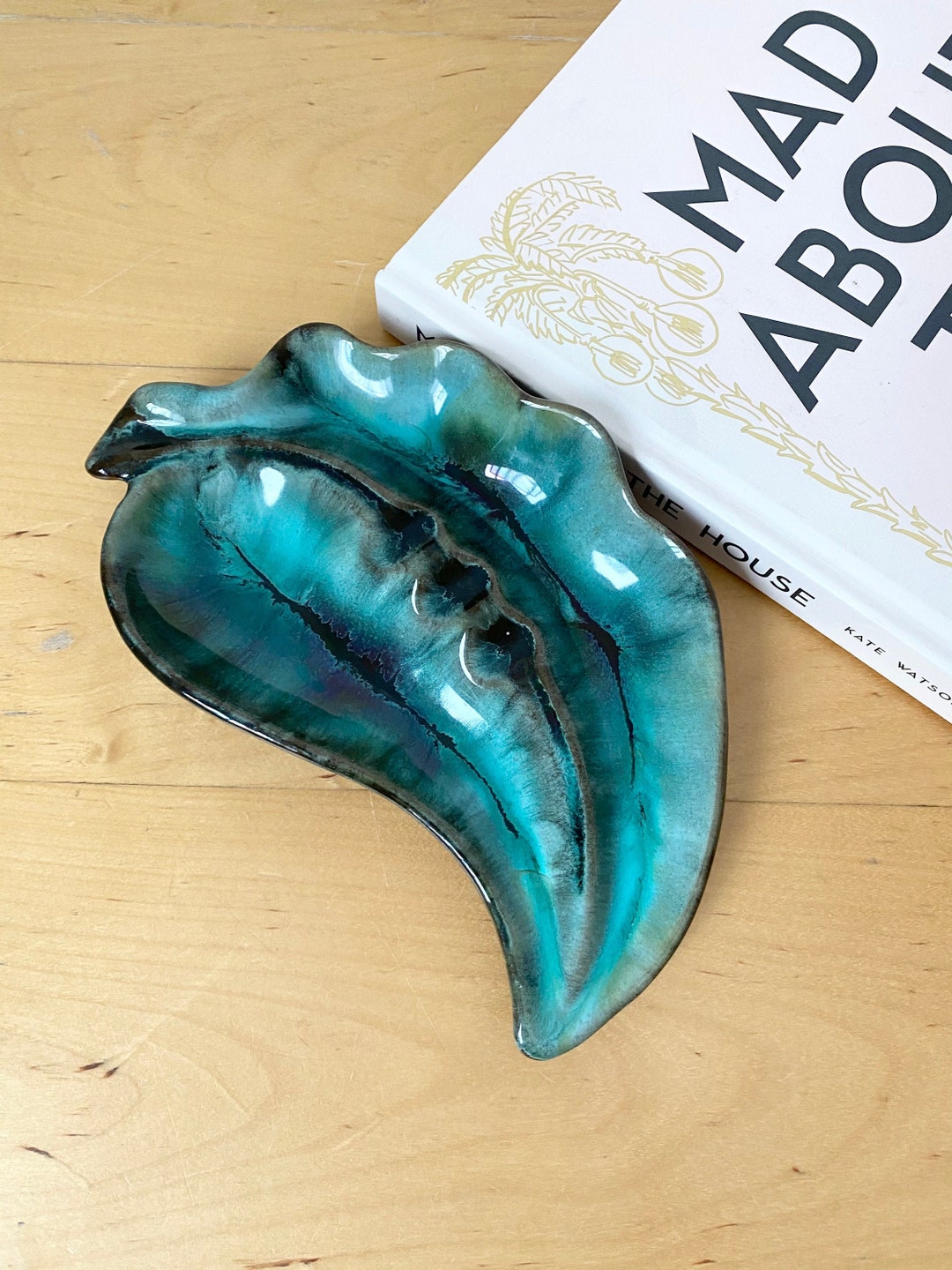 Pottery Leaf Dish, Blue Mountain Pottery, Canadian Pottery, Home Decor