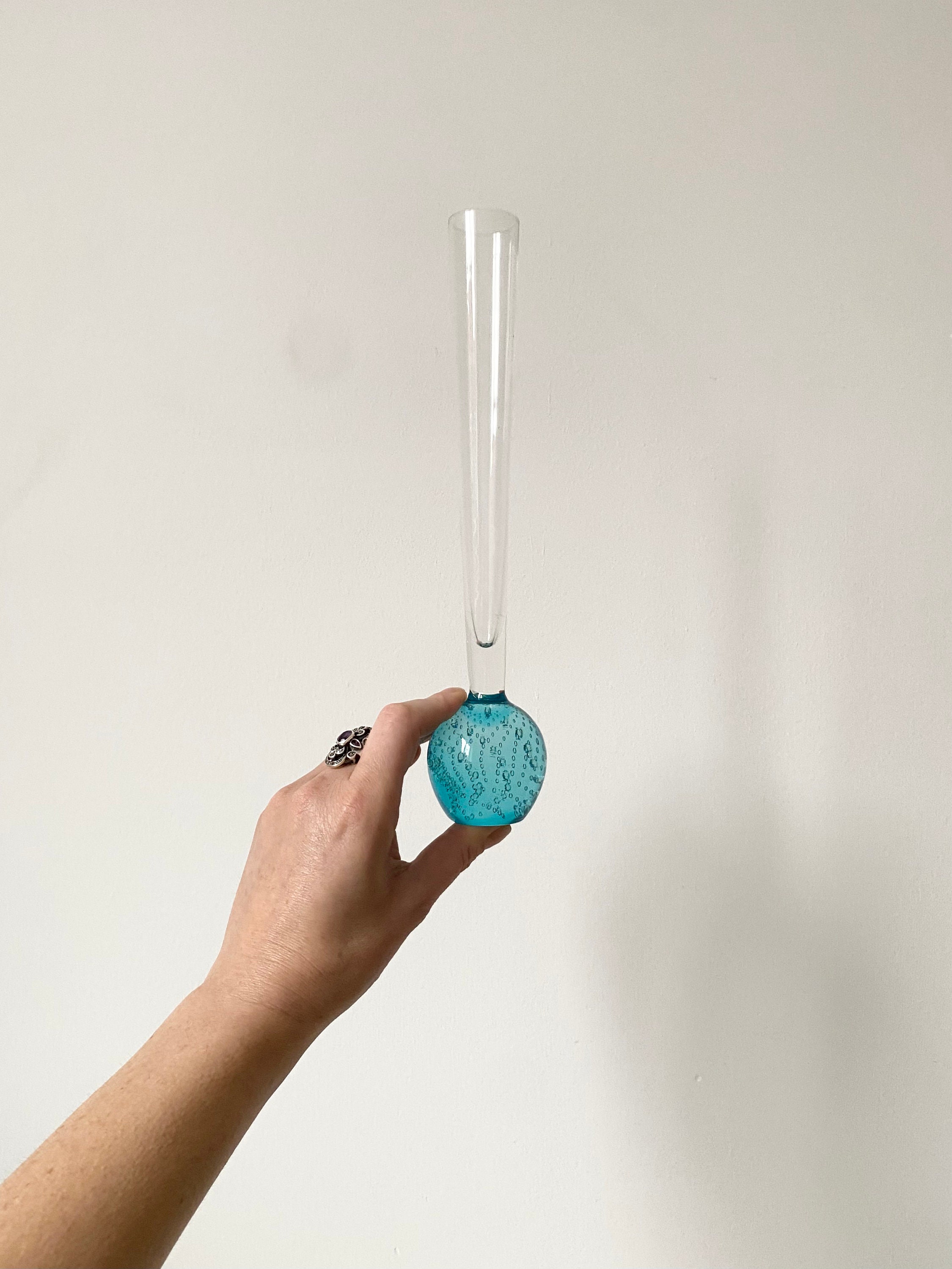 Vintage Glass Vase Single Flower Vase Slim Neck Vase Etsy UK