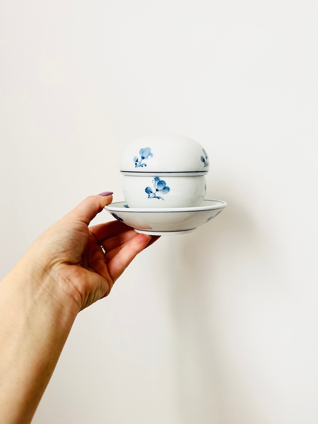 Korean Traditional Tea Cup Including Infuser and Plate With Floral ...