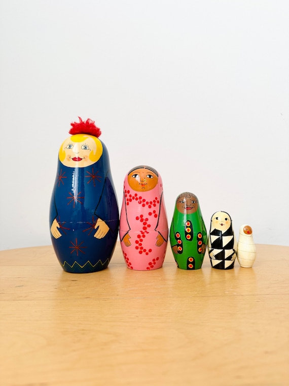 Poupées Russes Gigognes IKEA Vintage Par Maria Vinka, Matryoshka Babushka Années 1990