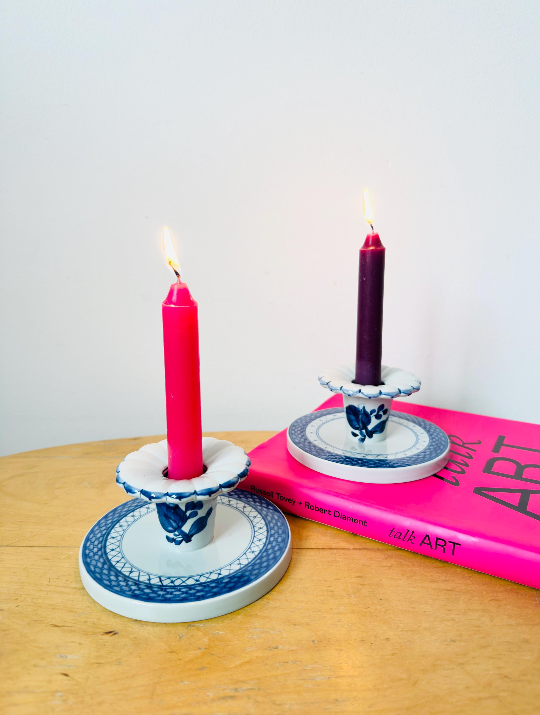 Royal Copenhagen Blue Candlesticks - Etsy