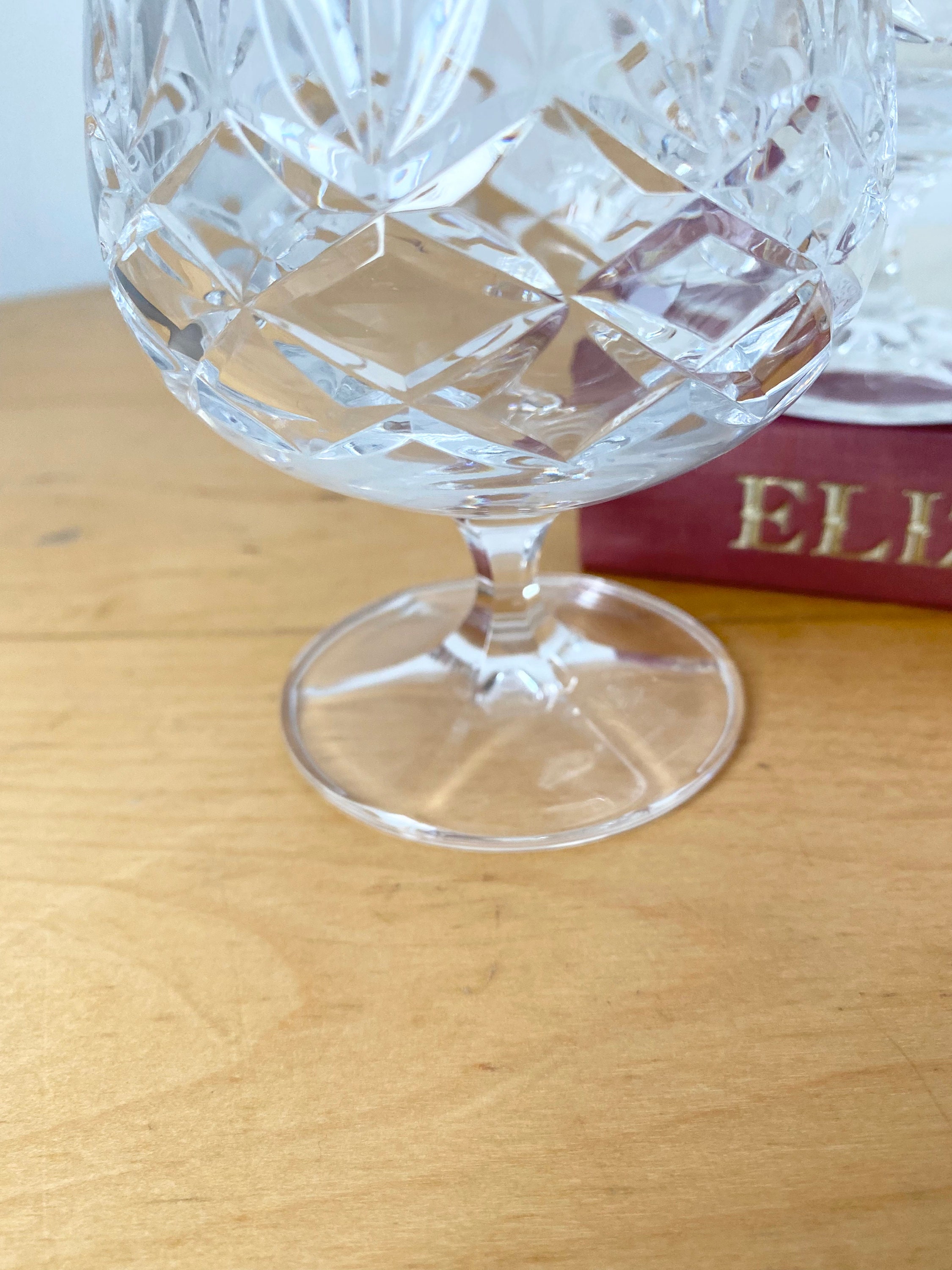 Pair of Crystal Brandy Glasses, Small Crystal Bourbon Balloon Sniffers, Bar  Cart Glasses -  Canada
