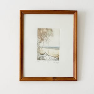 Limited Edition Etching (147/150) By Joan Hodgkiss, Coastal Landscape, Signed And Framed Print, Wall Decor