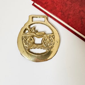 Rare Bicycle Horse Brass, Horse Harness, Amulet, Collectible Brass Decor, Horse Lovers Gift