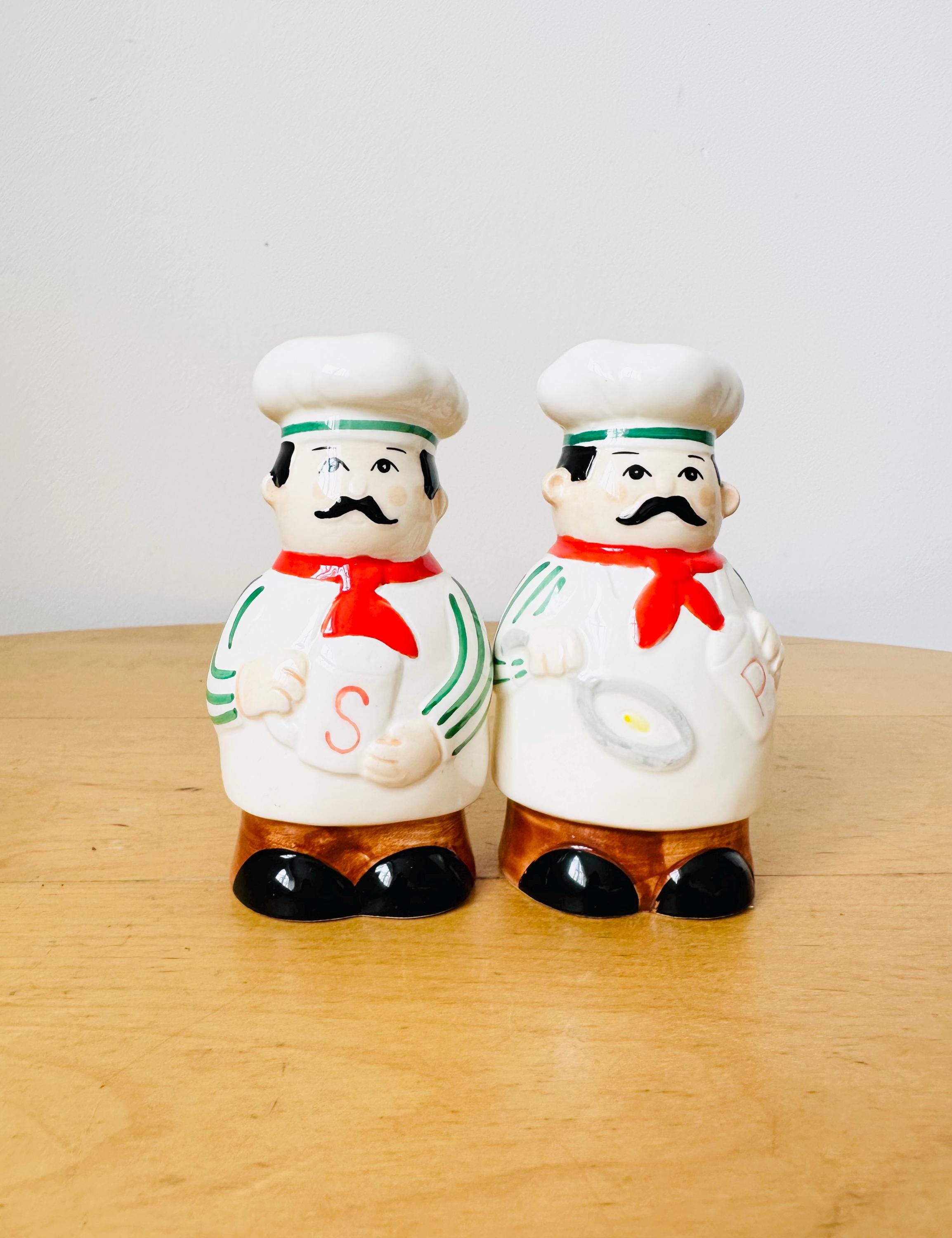希少 40s 50s Vintage Bonzo Salt＆Pepper Vintage Italian Fat Chef Salt and Pepper Shakers, Condiments