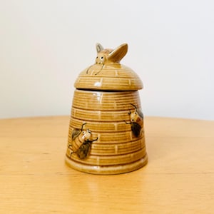 Vintage honingpot, Presingoll-aardewerk bijenkorfvormige aardewerkpot, bijenkorfhoningpot