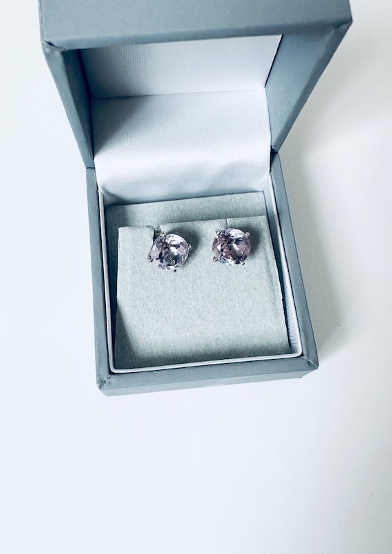 Vintage Amethyst And Sterling Silver Earrings, Studs, Vintage Jewellery