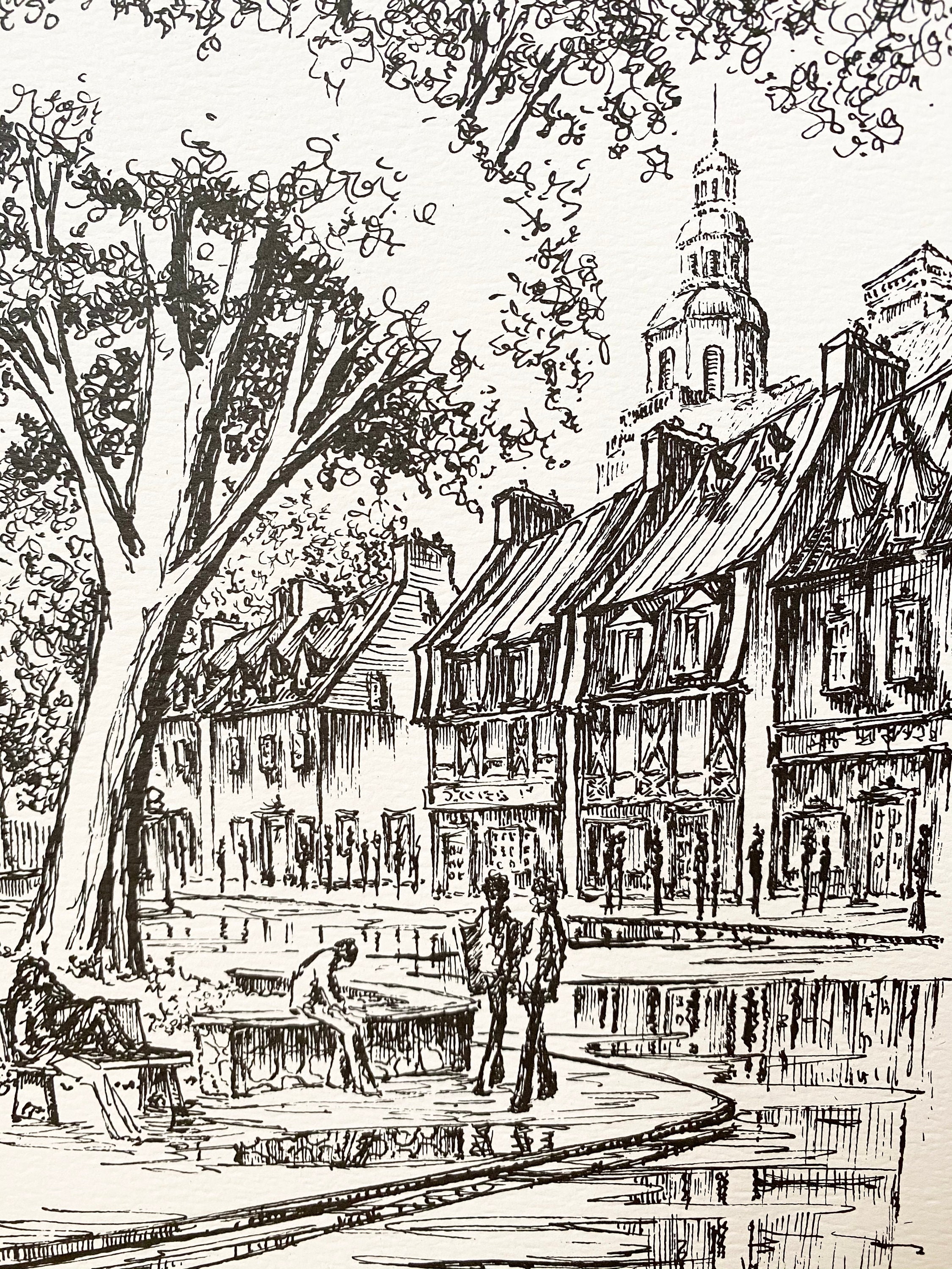 1976 Quebec Old Town Ink Etching Original Art Wall Decor Etsy