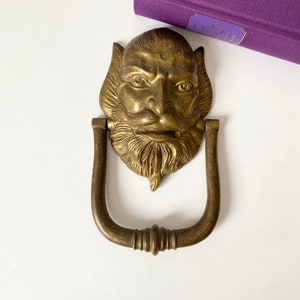 Antique Mephistocles Knocker, Haunted House Brass Knocker of Devil, Satan, Lucifer, Hunted Home Knocker, Old Home Decor Decorative, Novelty