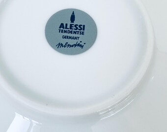 Vintage Alessi Tendentse Germany Porcelain Espresso Cup and Saucer