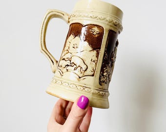Caneca de cerveja alemã vintage, presente para ele.
