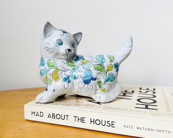 ヴィンテージアート陶器の水玉模様の猫 - Etsy 日本