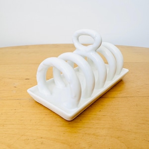 Vintage Toast Rack, White Ceramic Toast Rack