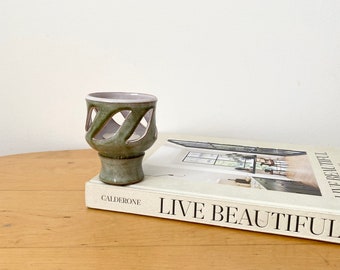 Pottery Candle Holder, Tea Light Holder, Brown Pottery