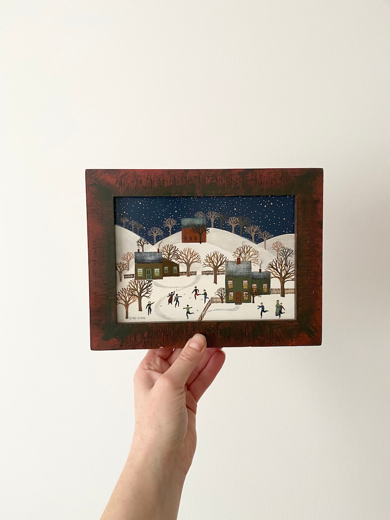 Acrylic painting, Diana Card, Original Art, Winter Landscape image 7