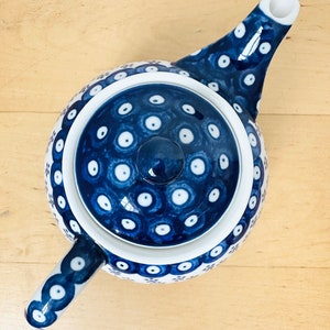 Boleslawiec Pottery Teapot, Hand Painted Teapot, Floral Design, Polish Pottery image 5