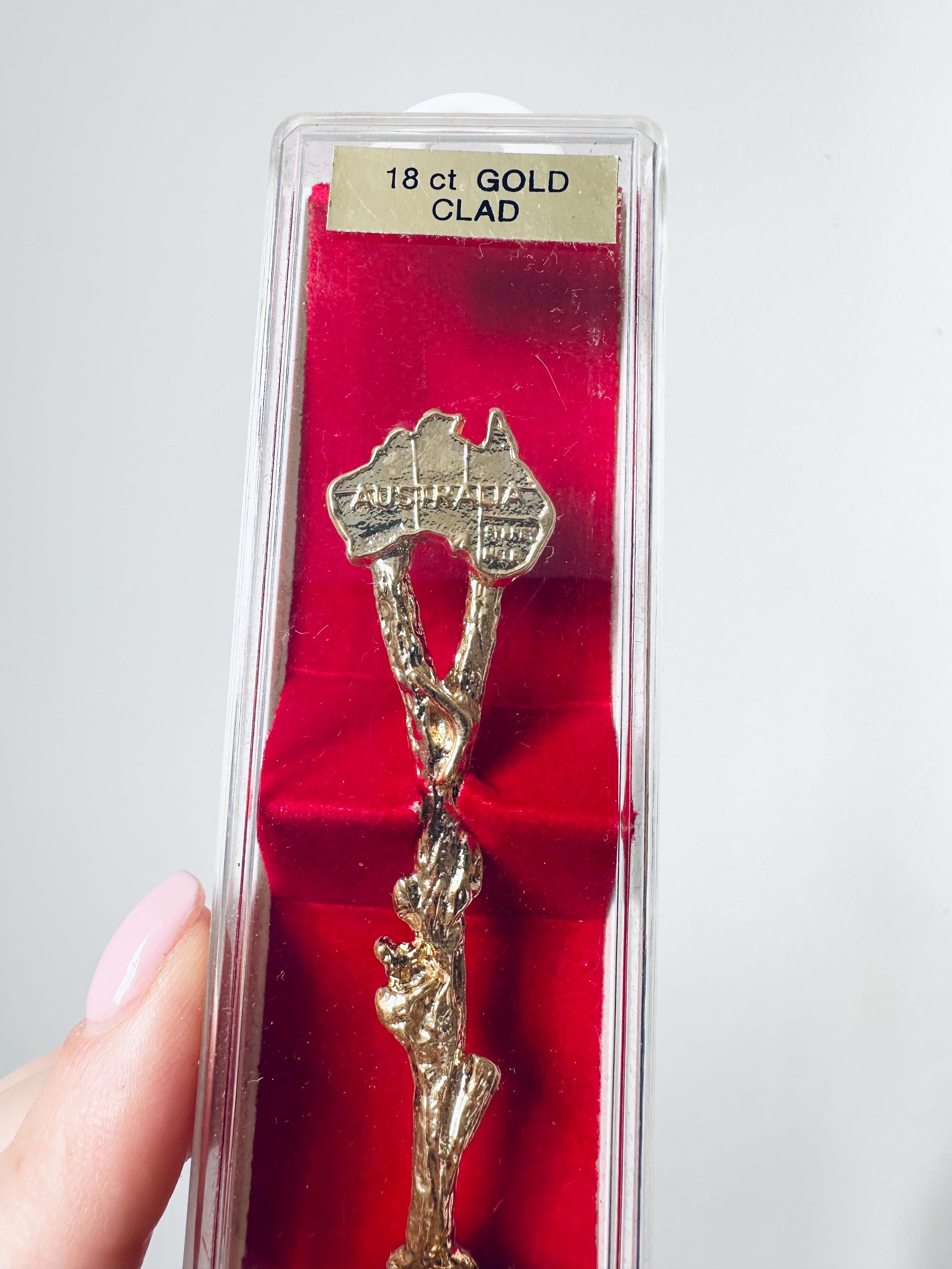 ヴィンテージ 18K 金メッキ お土産スプーン オーストラリア、リトル