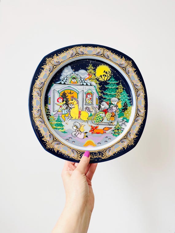 Vintage 1984 Rosenthal Christmas Plate, Bjørn Wiinblad Studio-line