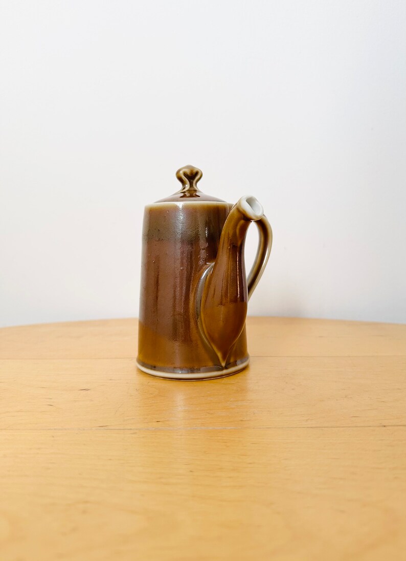 Pilivite Brown Luster Porcelain Coffee Pot, Pillivuy Coffee Jug, Brown Pot, French Coffee Pot image 10