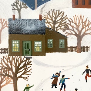 Acrylic painting, Diana Card, Original Art, Winter Landscape image 3