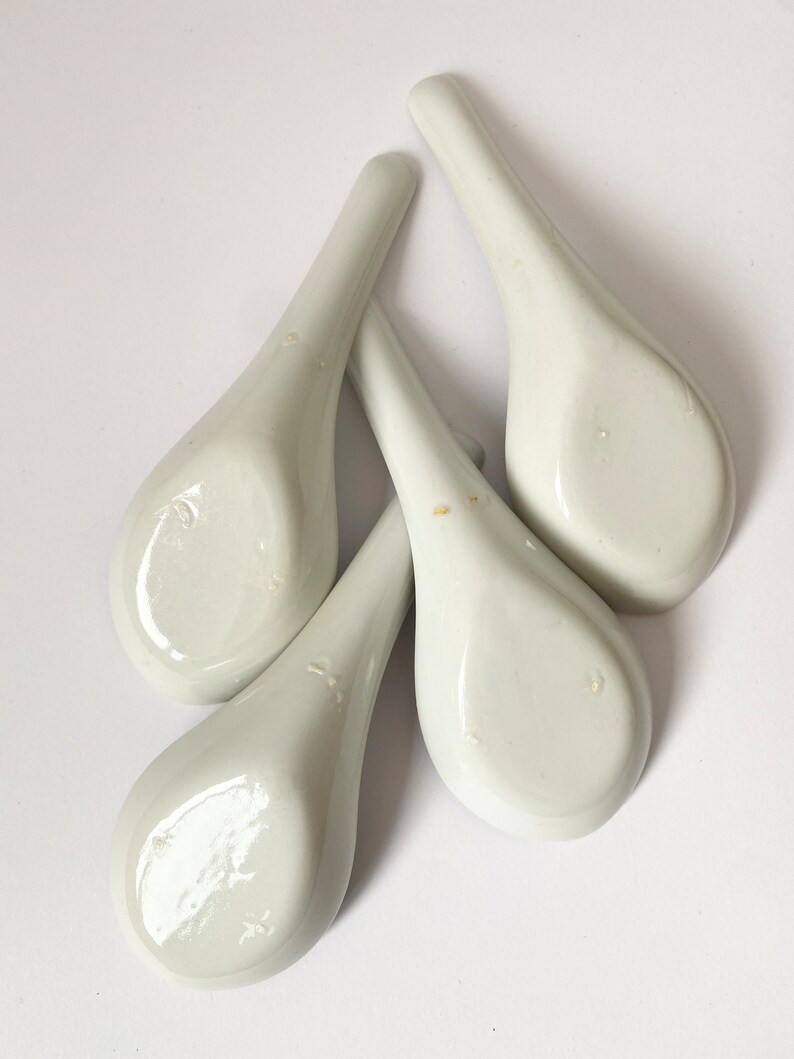 Chinese Soup Spoons Porcelain Spoons Asian Spoons Set of 4 Etsy