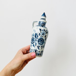 Royal Delft Jug With Stopper, Hand-painted Pitcher, Made in Holland, Blue And White Jug