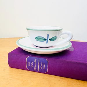 Caleca Italian Pottery Hand Painted Espresso Cup And Saucer