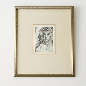 Limited Edition Contemporary Etching, Woman, Signed And Framed Print ,Art Print, Wall Decor, Black And White Female Print