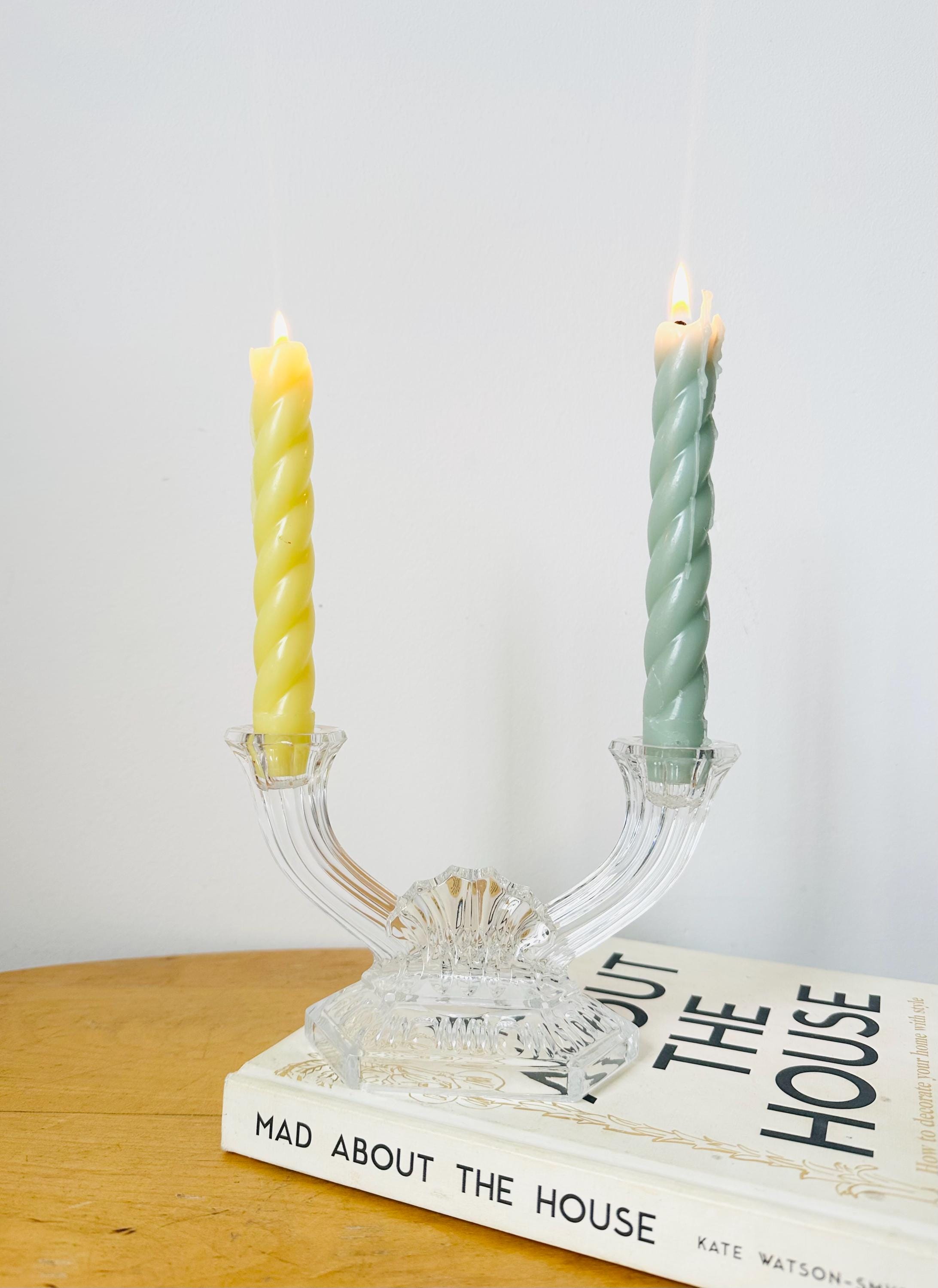 2本アームクリスタル燭台、エルンスト・ブーダークリスタル、1960年代