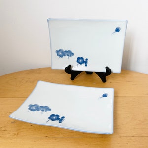 Pair of Sushi Serving Dishes, Japanese Dish, Hand-painted Serving Dish