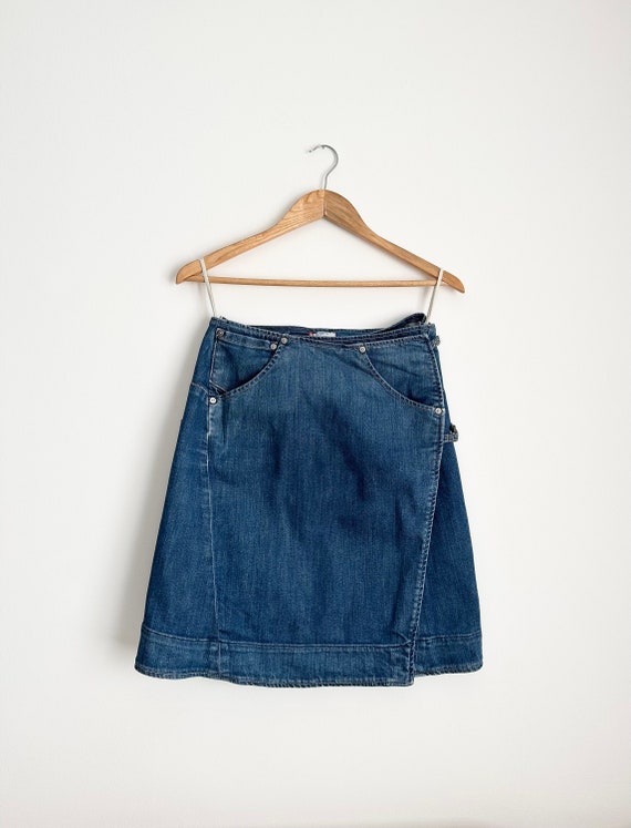 Rare Vintage Levi s Engineered Blue Denim Wrap Skirt Size Small Vintage Denim Jean Skirt Etsy Canada